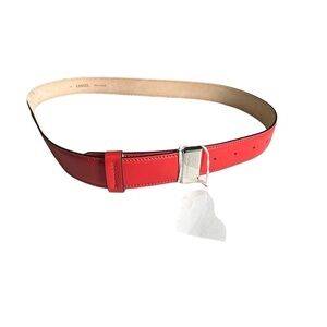 Lancel Cinnabar Red Leather Belt NWT